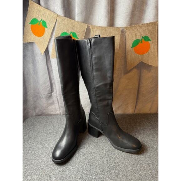 B.O.C. Born Fiona Knee High Boot Black Tall Chunky Block Heel Size 8.5M NEW - Picture 2 of 7